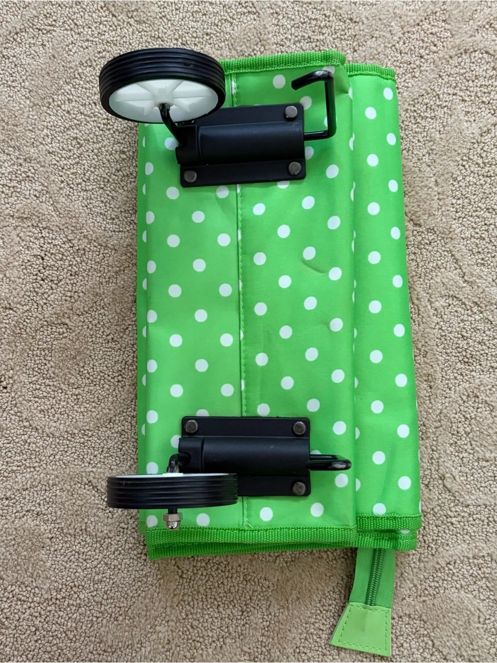 Green Polka Dot Rolling Organizer Tote - Stylish Home Storage